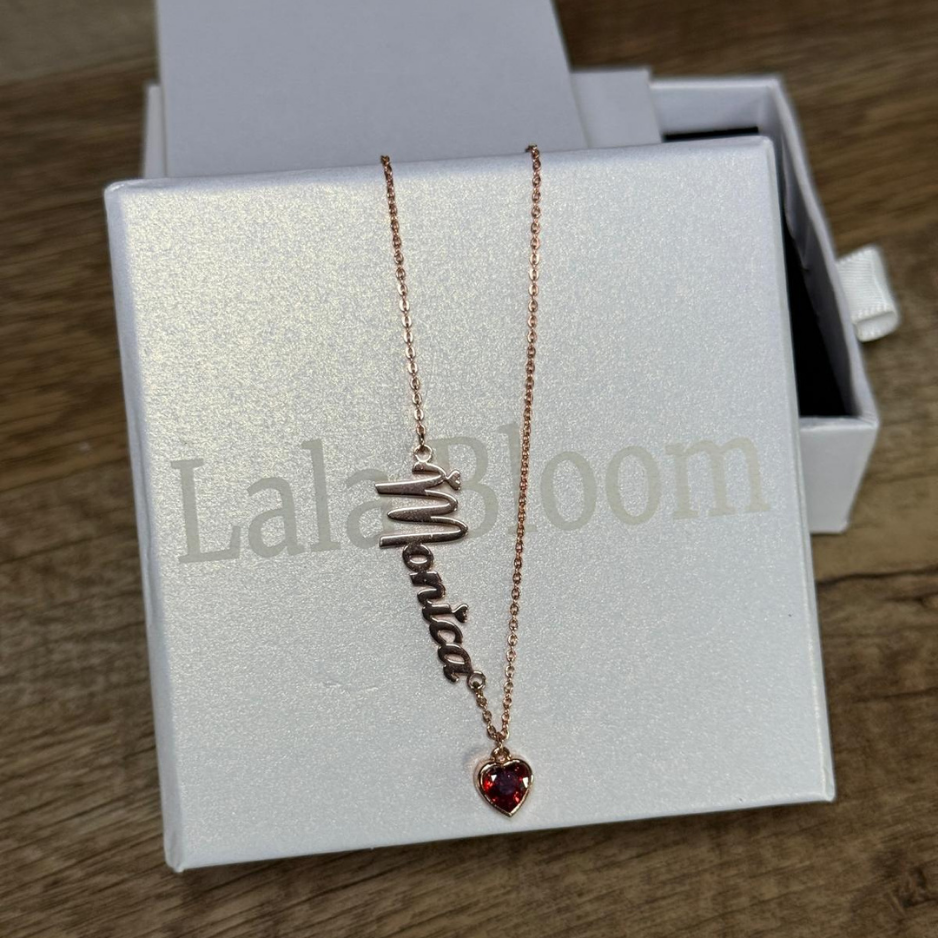 Collezione IN.CISO  ✔ LUCE   Collana con Nome Inciso e Pietra del Mese