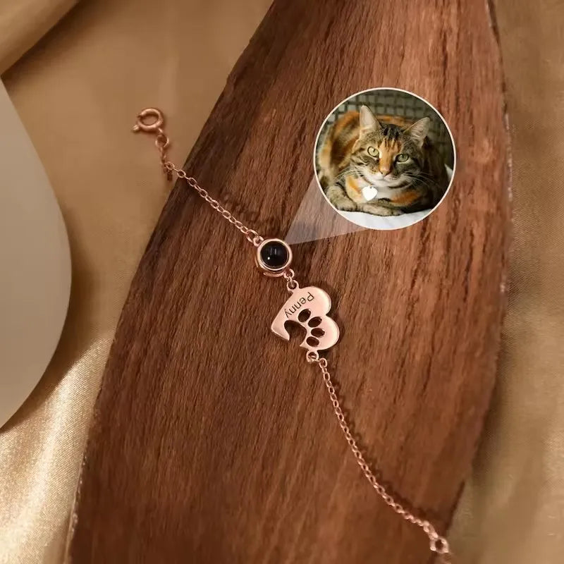 Collezione IN.CISO  ✔ Pet Amour  Bracelet personalizzato con nome e zampa, che proietta la tua foto