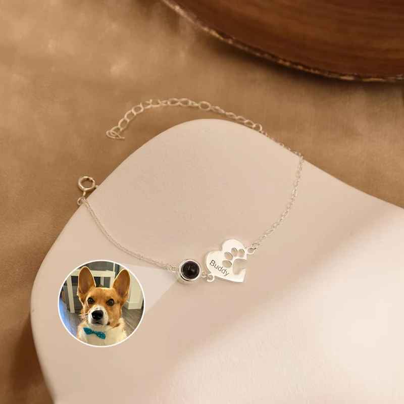 Collezione IN.CISO  ✔ Pet Amour  Bracelet personalizzato con nome e zampa, che proietta la tua foto