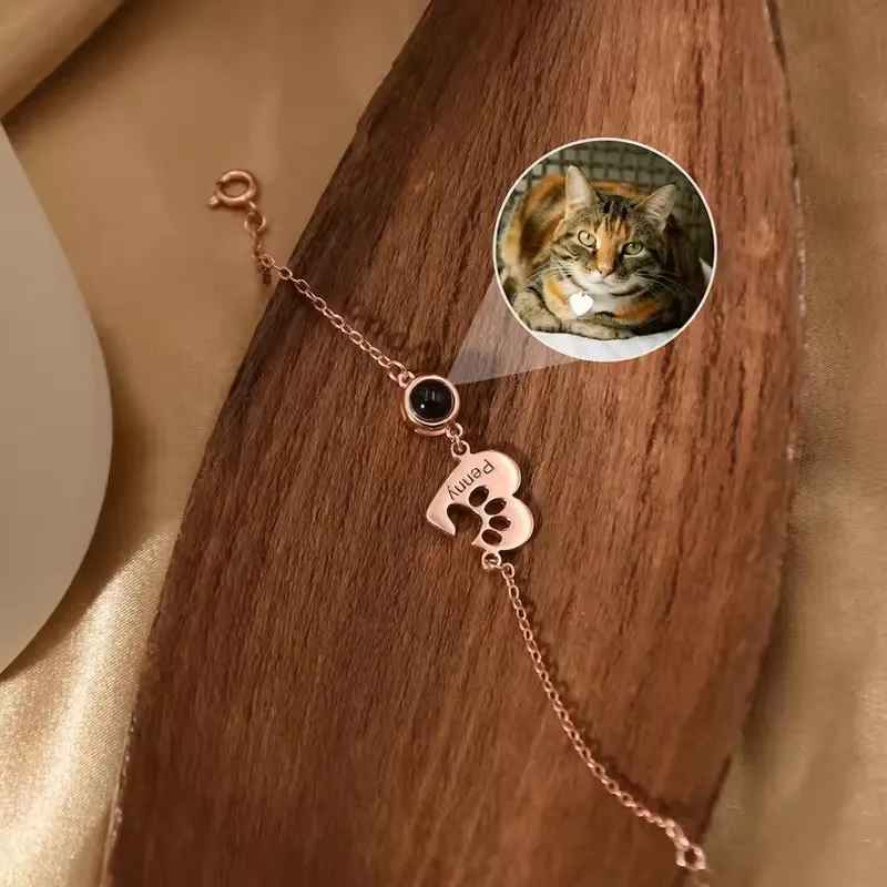 Collezione IN.CISO  ✔ Pet Amour  Bracelet personalizzato con nome e zampa, che proietta la tua foto