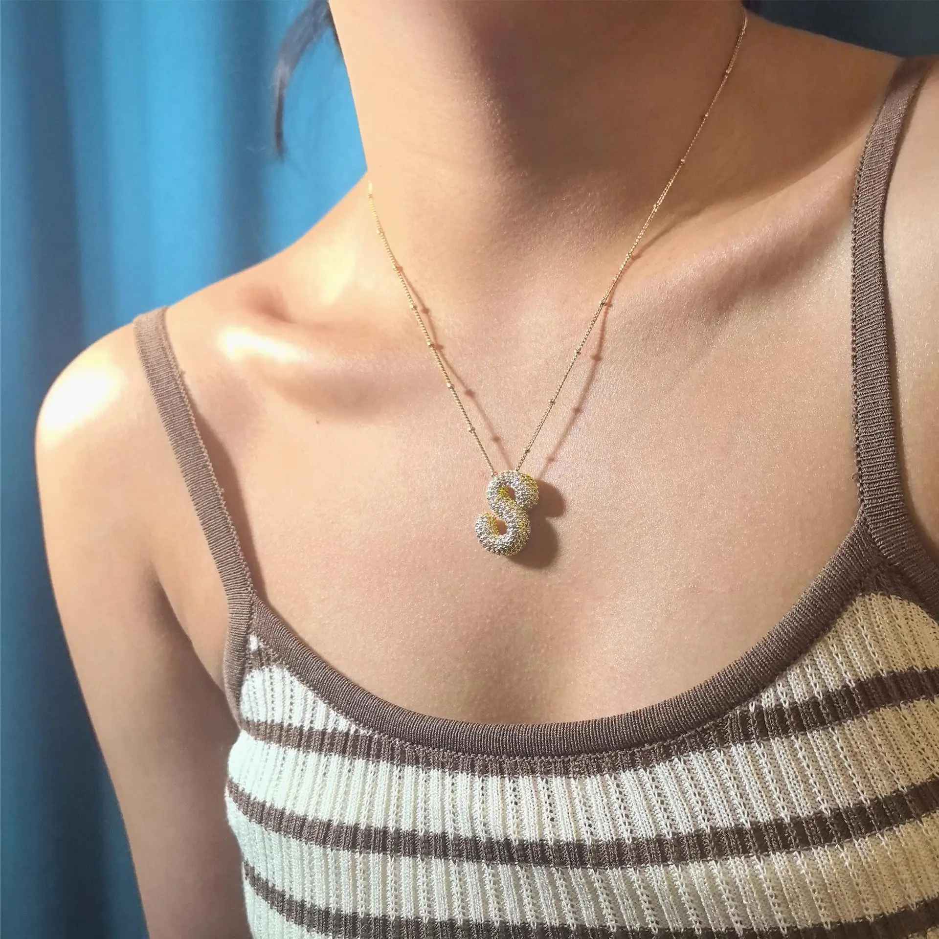 Collezione IN.CISO  ✔ AURA   Collana con Iniziale in Zirconi